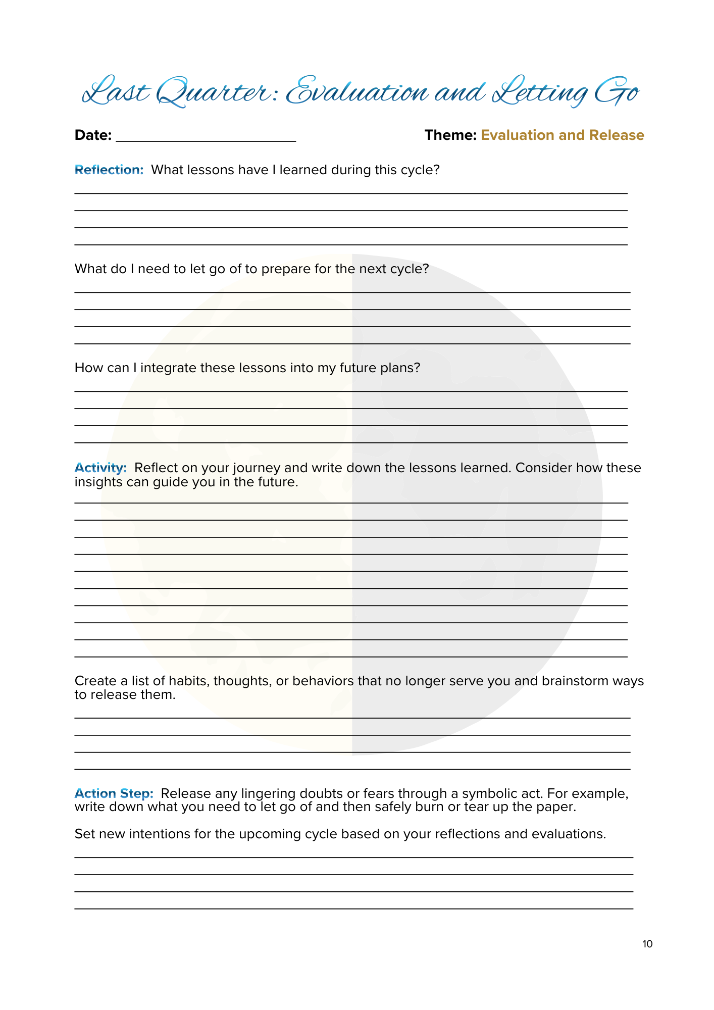 Lunar Harmony: A Moon Phases Planner