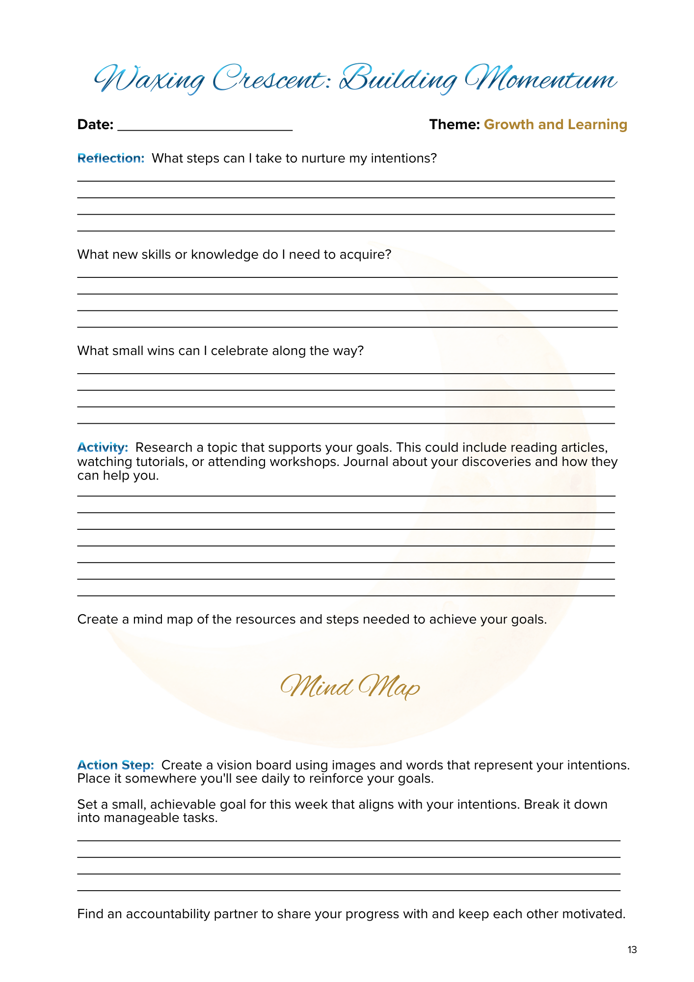 Lunar Harmony: A Moon Phases Planner