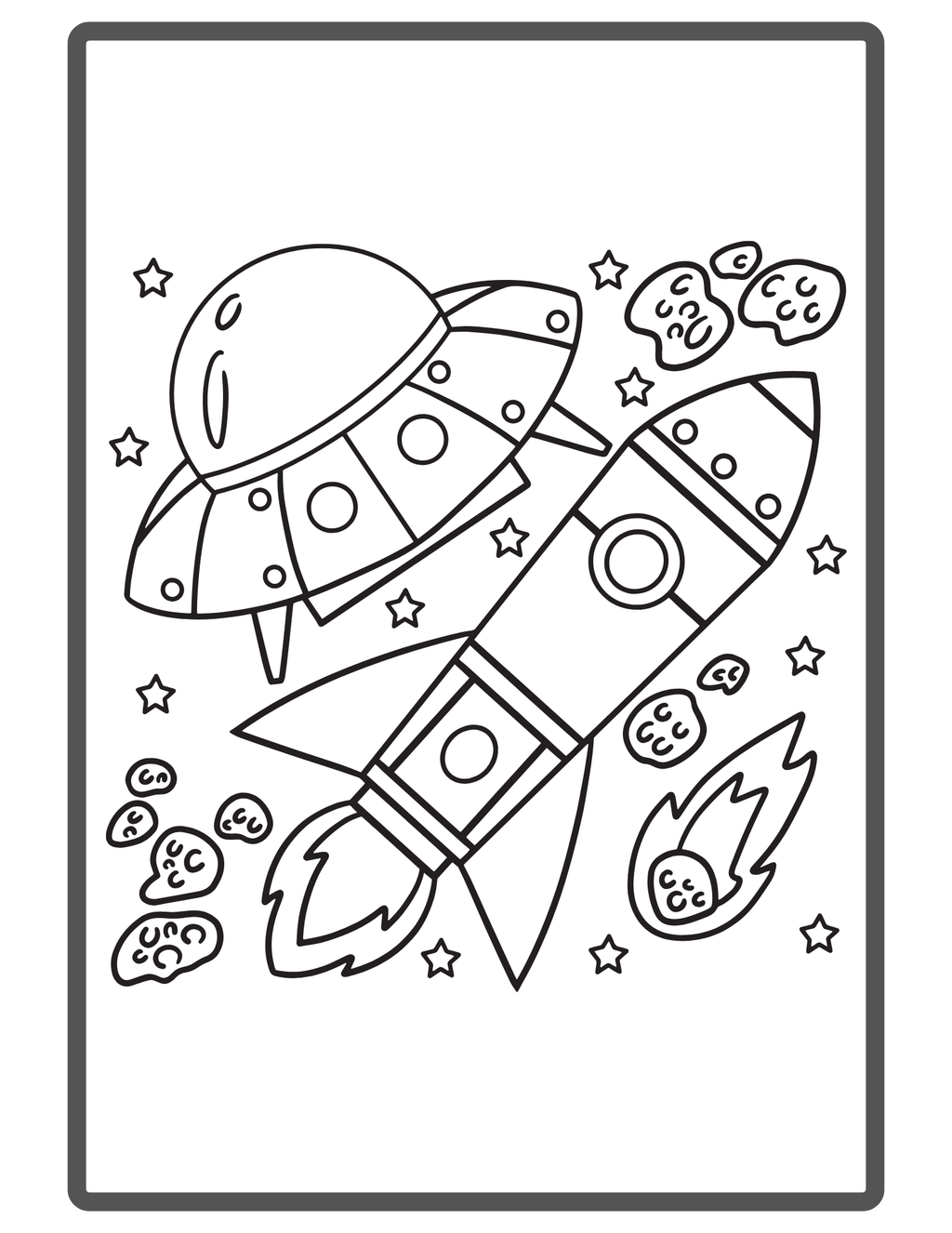 Toys and Space Coloring Book