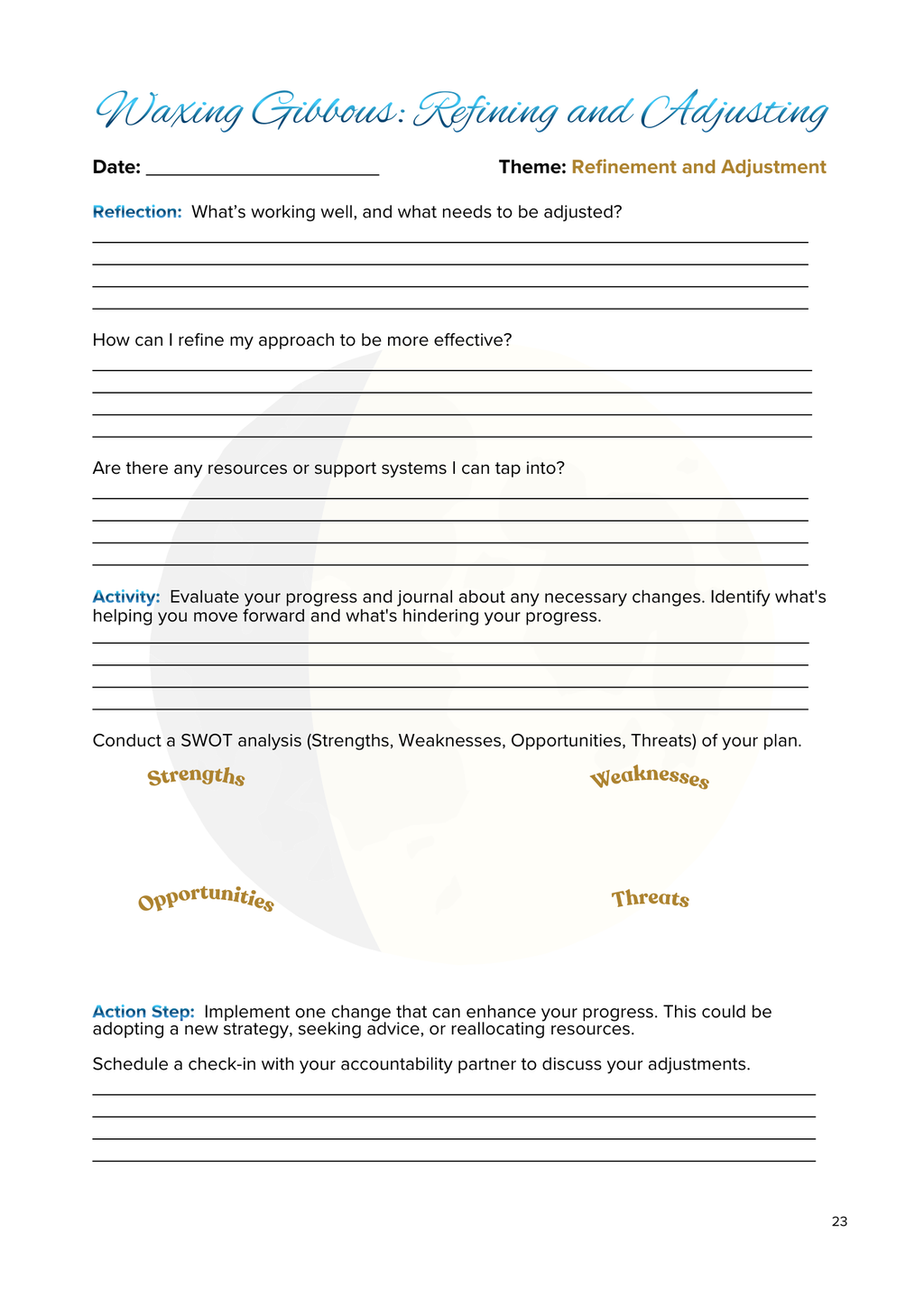 Lunar Harmony: A Moon Phases Planner