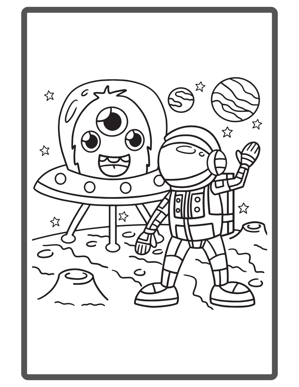 Toys and Space Coloring Book