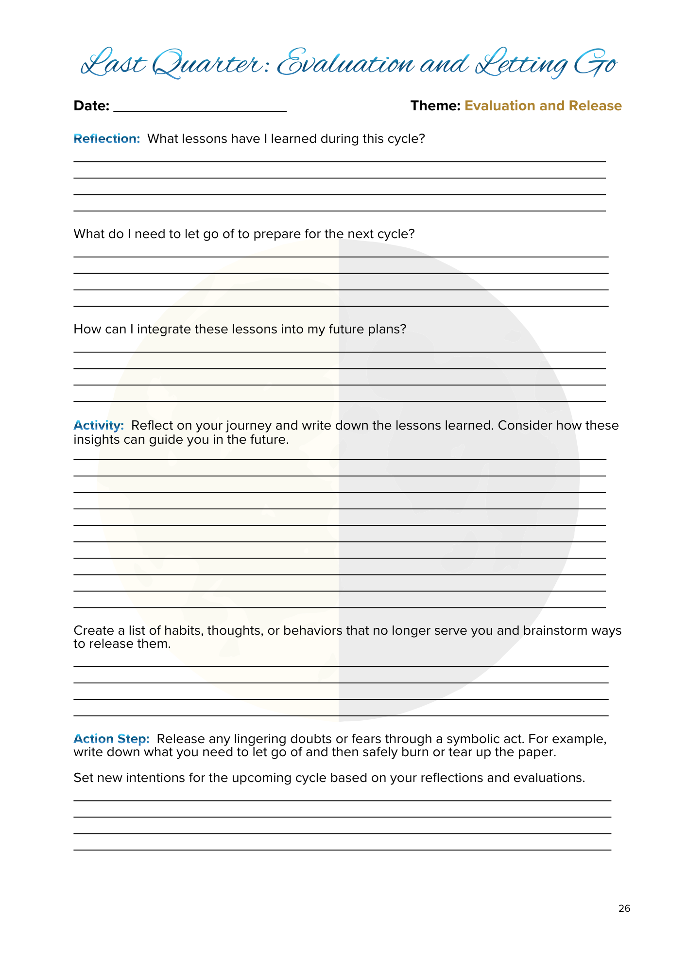 Lunar Harmony: A Moon Phases Planner