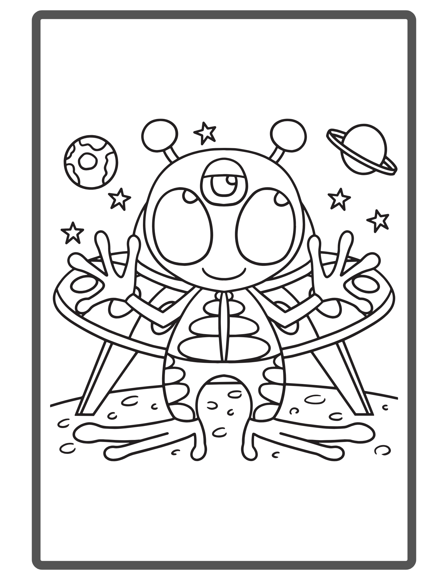 Toys and Space Coloring Book
