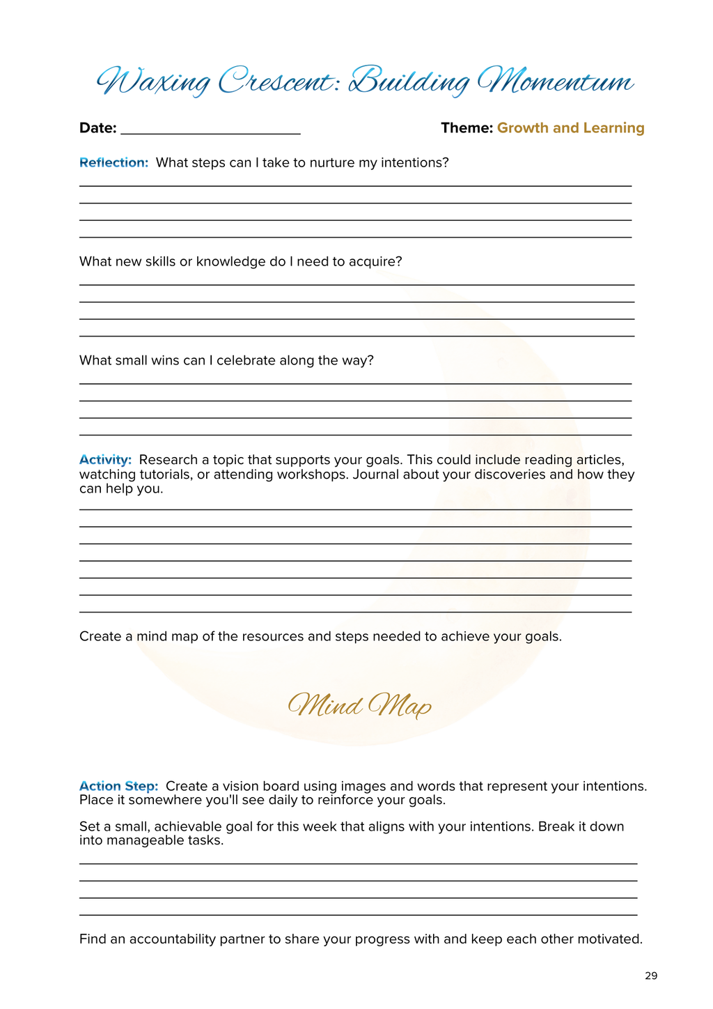 Lunar Harmony: A Moon Phases Planner