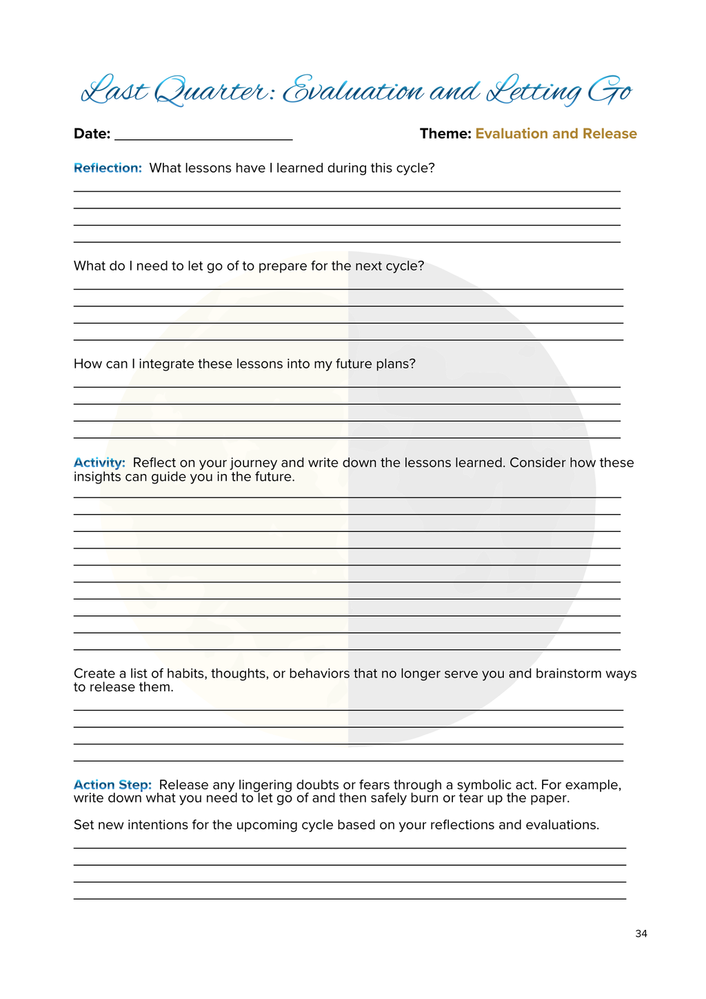 Lunar Harmony: A Moon Phases Planner