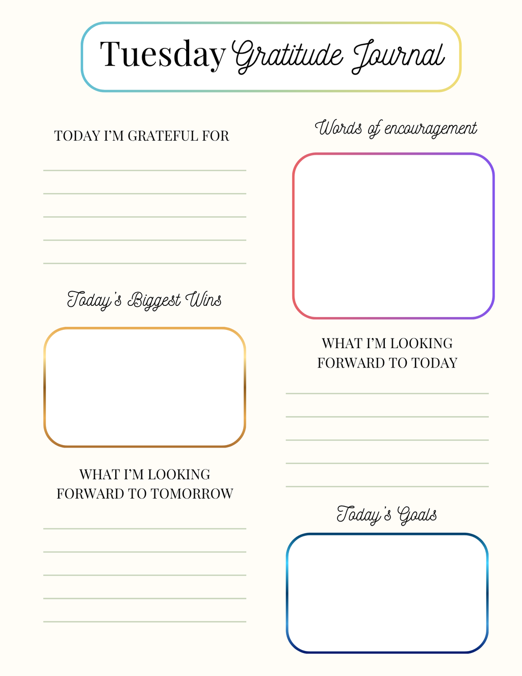 Daily Gratitude Journal