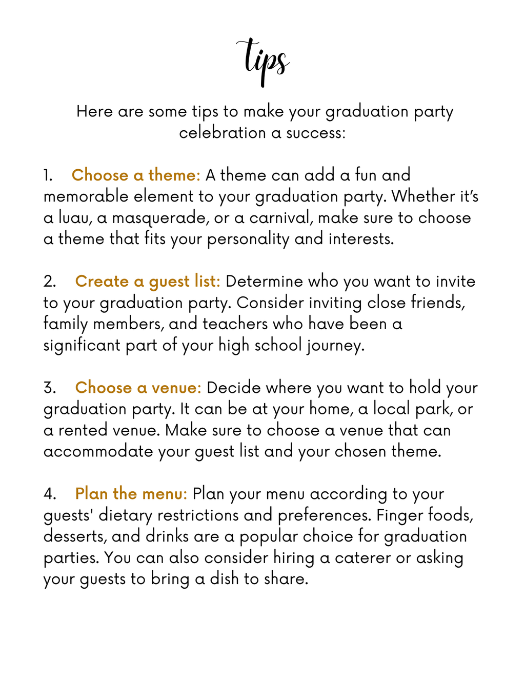 Graduation Party Planner