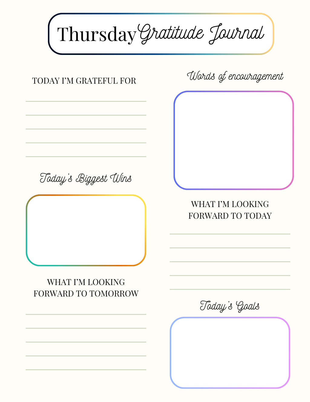 Daily Gratitude Journal