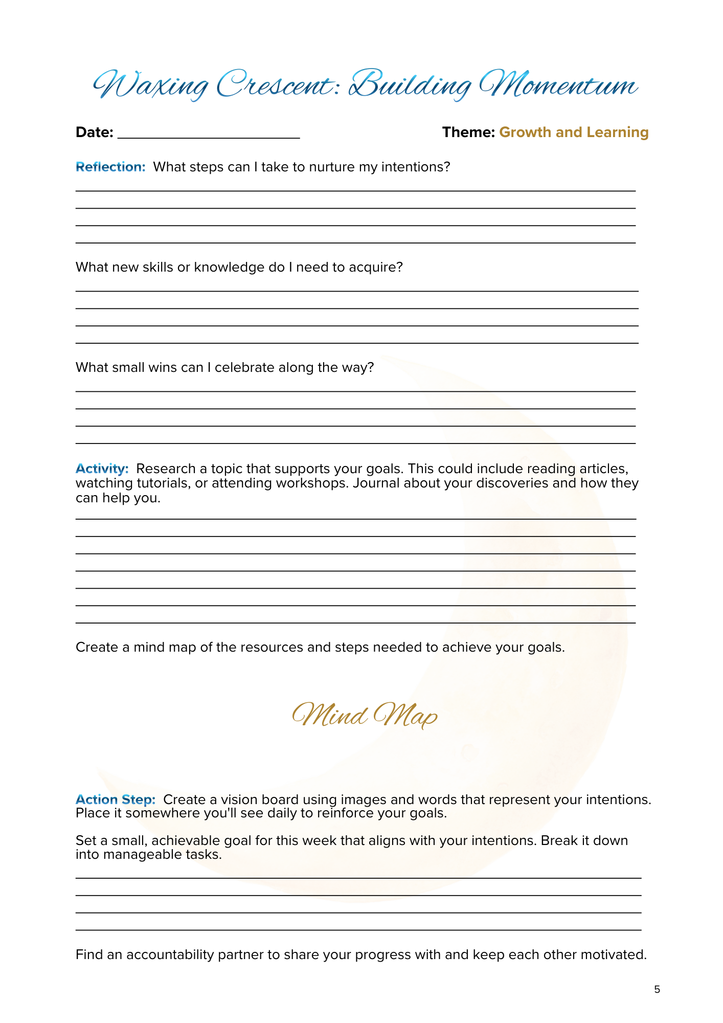 Lunar Harmony: A Moon Phases Planner