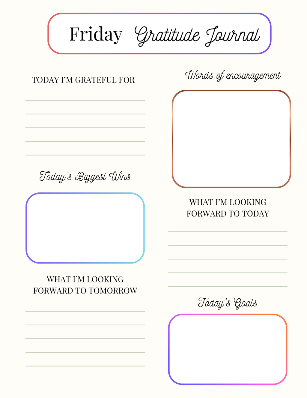 Daily Gratitude Journal