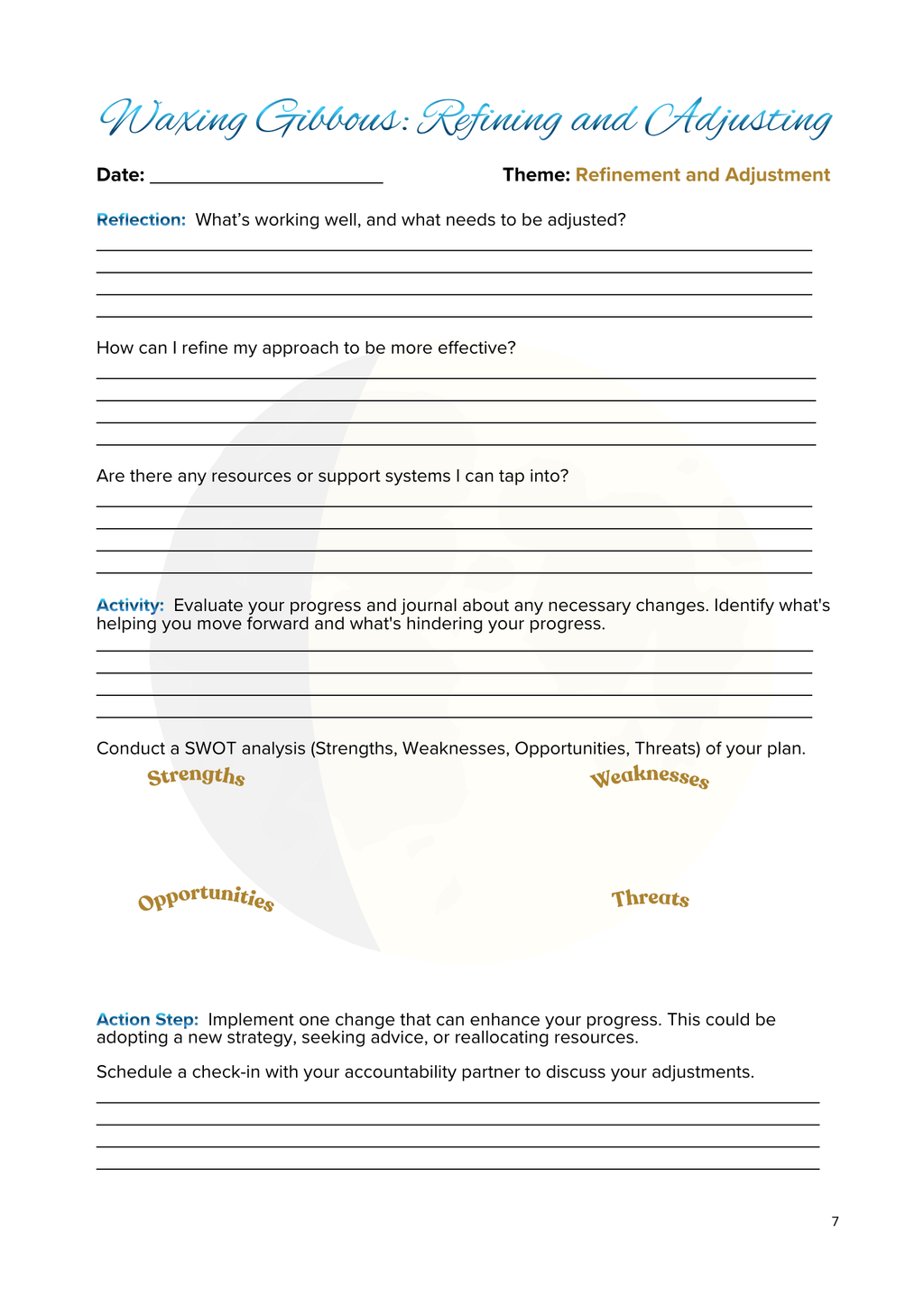 Lunar Harmony: A Moon Phases Planner