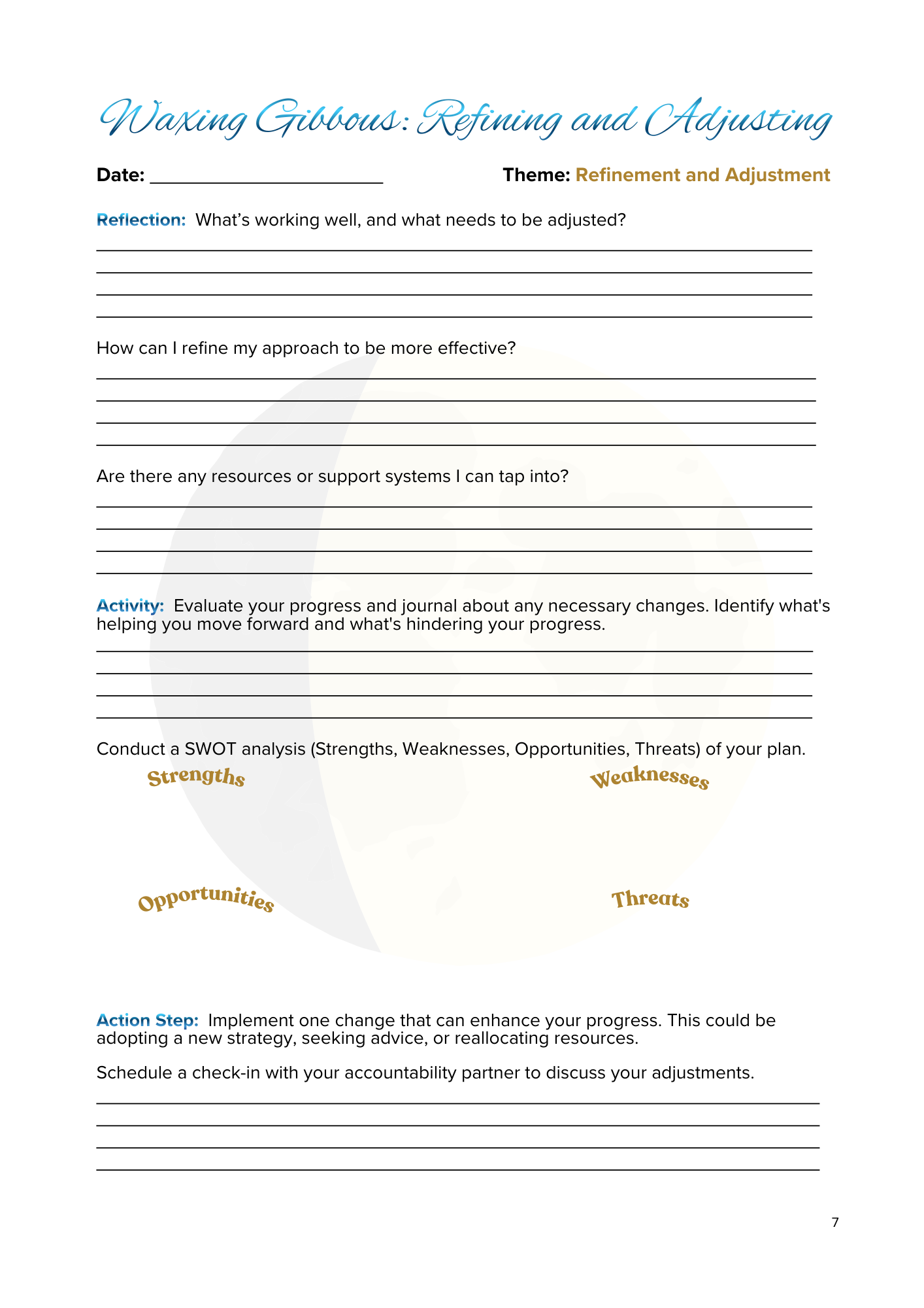 Lunar Harmony: A Moon Phases Planner