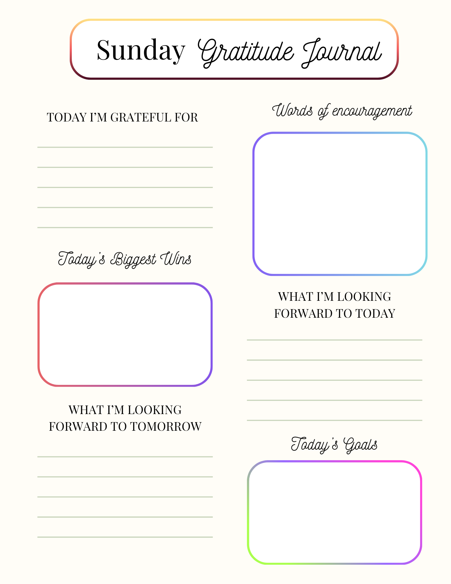 Daily Gratitude Journal